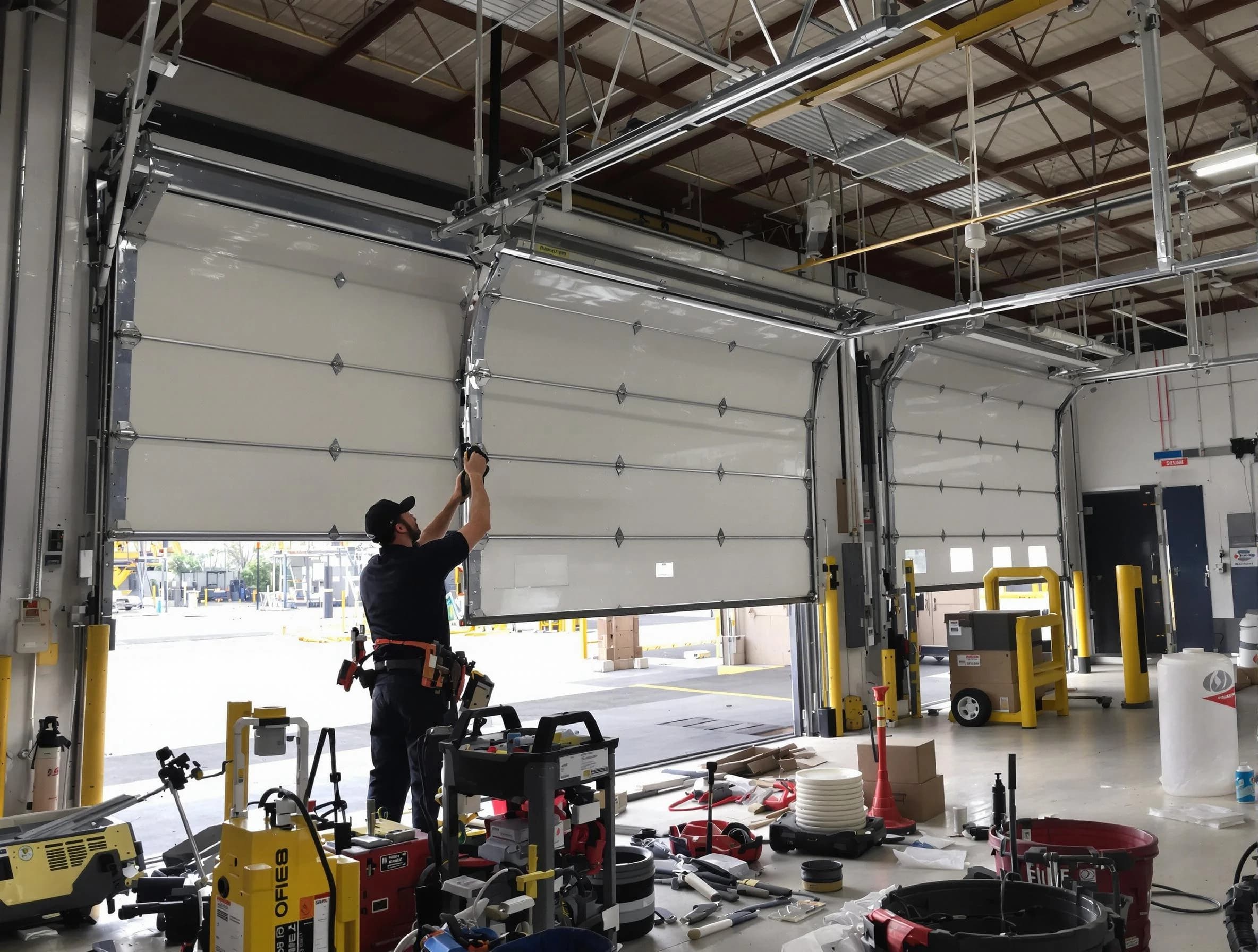 Pawtucket Garage Door Repair technician performing commercial garage door repair in Pawtucket