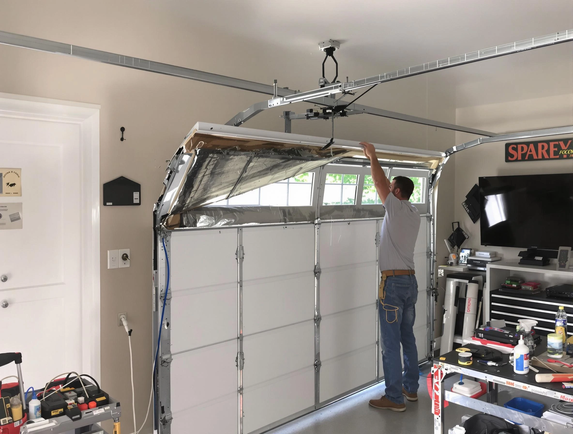 Garage door section replacement by Pawtucket Garage Door Repair in Pawtucket